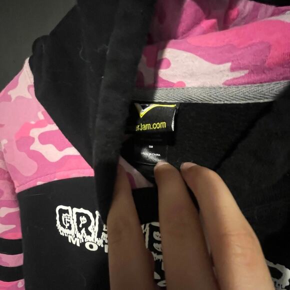 Pink Camo Grave digger hoodie - Picture 3 of 3